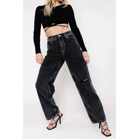 BDG W Black Rip Boyfriend Midrise Relax Fit Jean 31W 32L - Picture 1 of 12